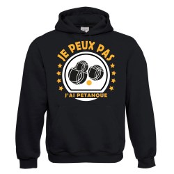 sweatshirt à capuche noir bouliste