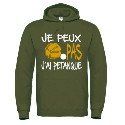 sweatshirt à capuche kaki bouliste