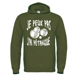 sweatshirt à capuche kaki bouliste