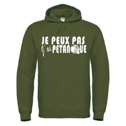 sweatshirt à capuche kaki bouliste