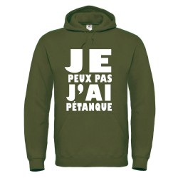 sweatshirt à capuche kaki bouliste