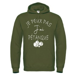 sweatshirt à capuche kaki bouliste