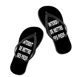 paire de tongs interdit de mettre ses pieds